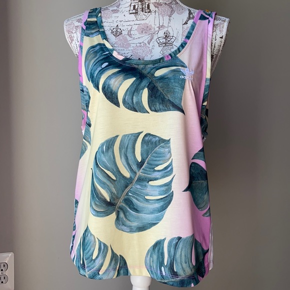 Adidas X FARM Tropical 3 Stripe Tank Top - Picture 7 of 12